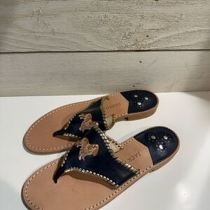 Jack Rogers Women's Dark Blue and Tan Sandals